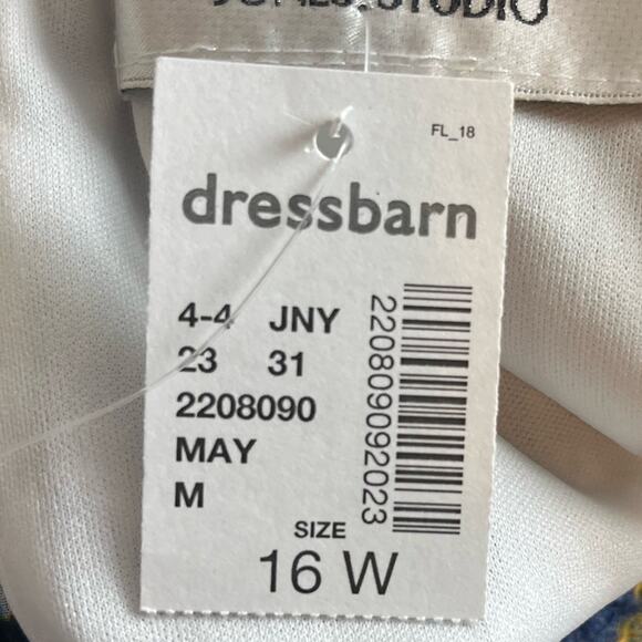 Jones Studio New Maxi Dress Halter Neck Pleated Chiffon Blue Multi Women’s 16W - Picture 10 of 12